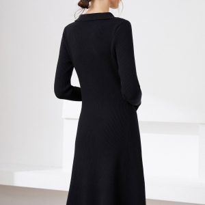 Shell Button Fit-and-Flare Dress - Image 9