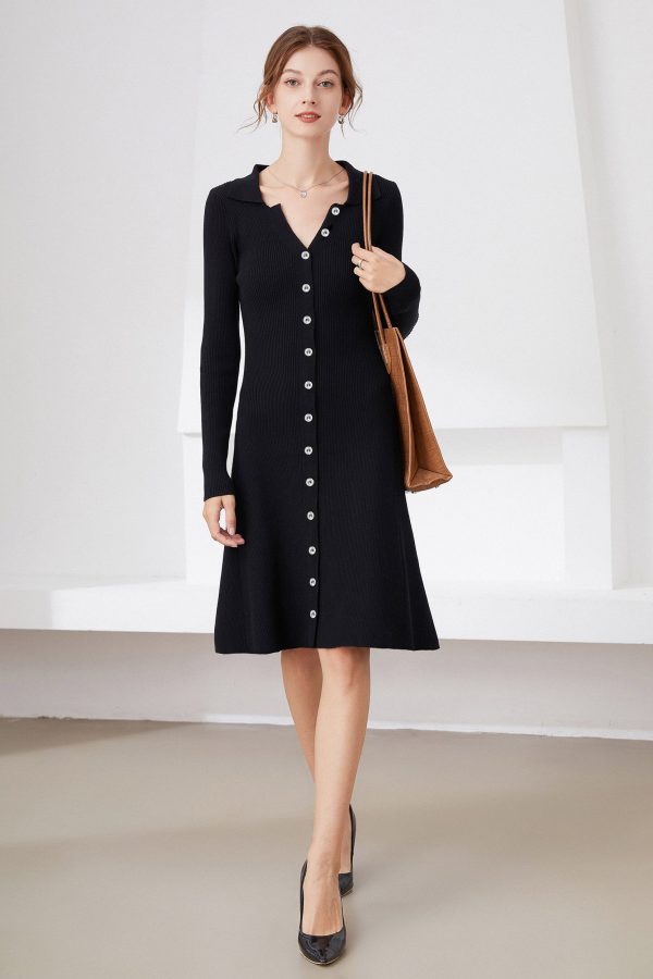 Shell Button Fit-and-Flare Dress - Image 2