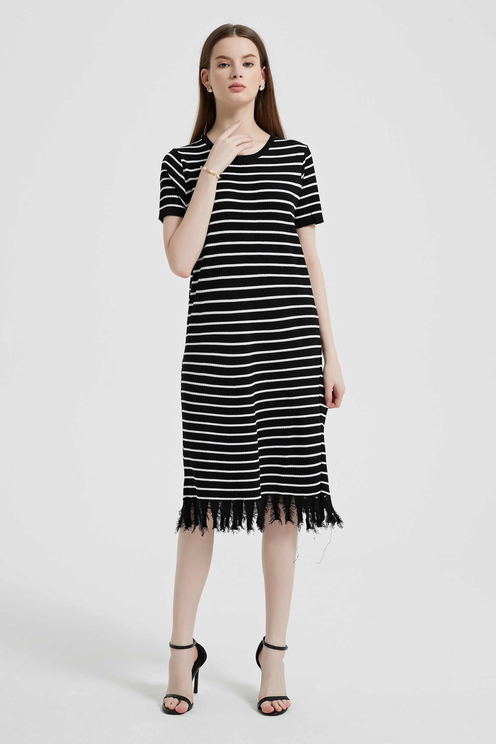 Breton Striped Fringe Dress - Image 8