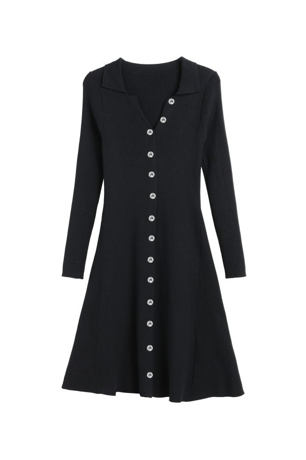 Shell Button Fit-and-Flare Dress - Image 11