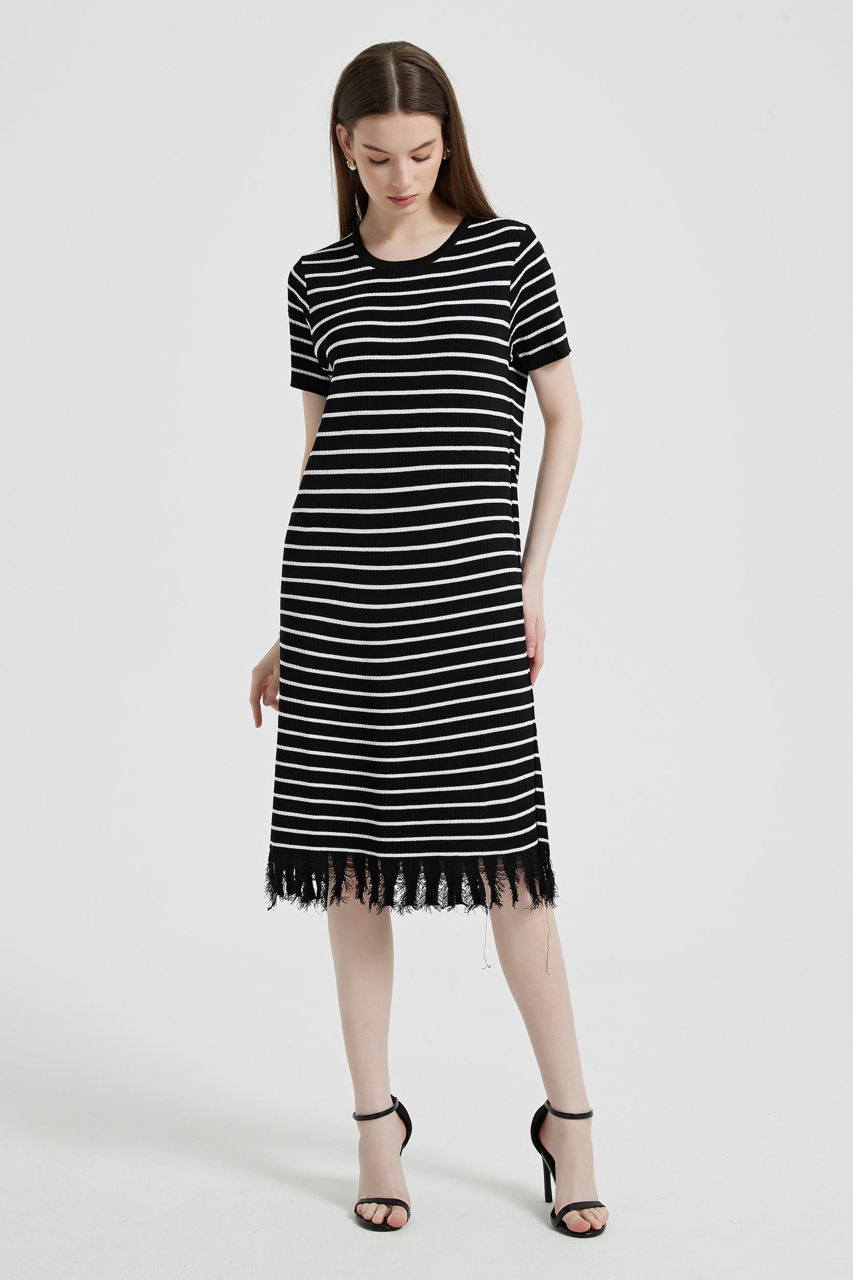 Breton Striped Fringe Dress - Image 7
