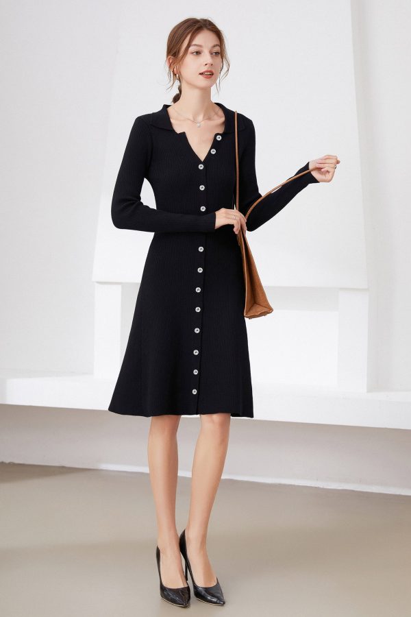 Shell Button Fit-and-Flare Dress - Image 8