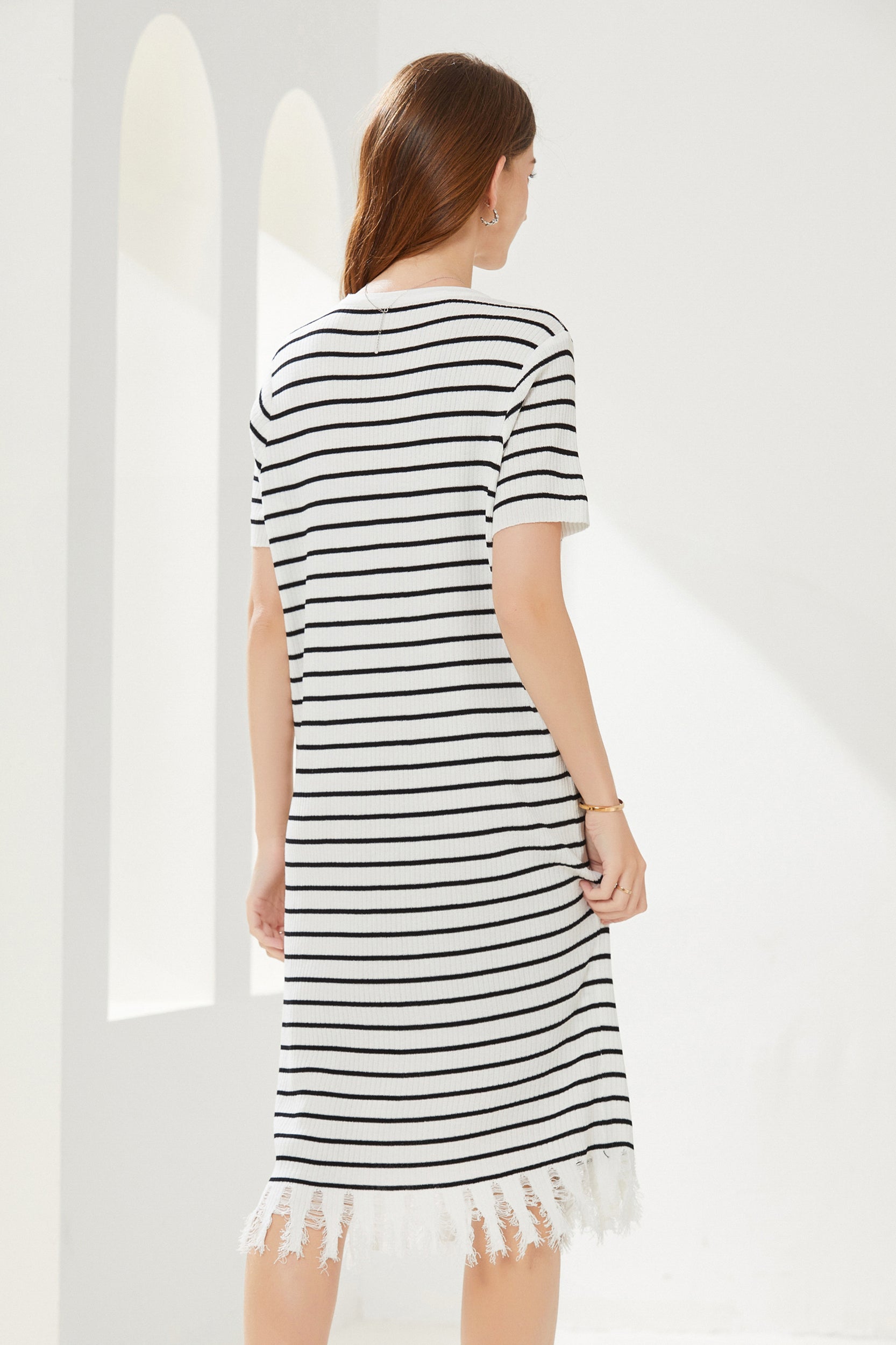 Breton Striped Fringe Dress - Image 3