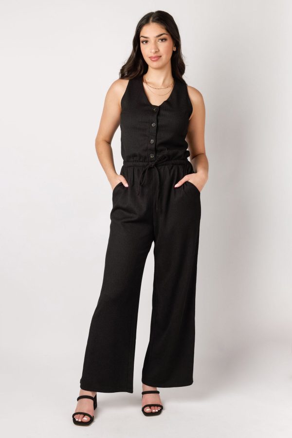 Textured Glam Jumpsuit‌